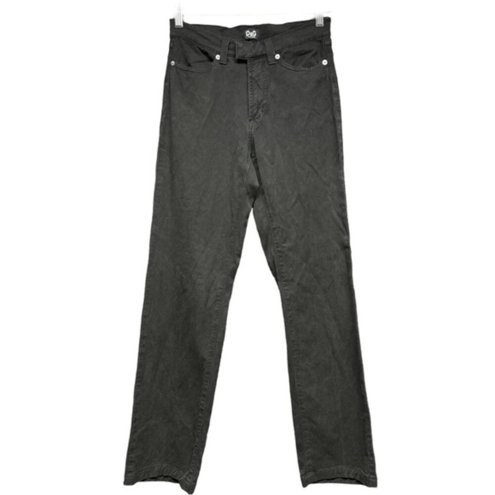 DOLCE & GABBANA Black Denim Wide Leg Pants Sz 29